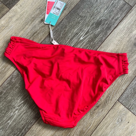 NWT SEAFOLLY CHILLI RUCHED SIDE RETRO BOTTOM SIZE US10 - Picture 4 of 8